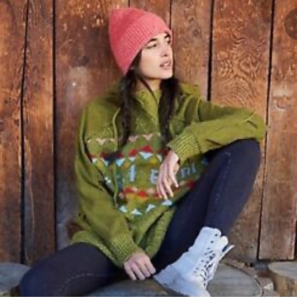 Free People Sweaters - New Free People Ski Bum Knit Pullover Hooded Sweater sz S